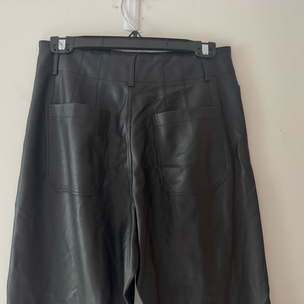 Anthro Maeve Colette Wide Leg Vegan Leather Pants - Picture 9 of 16